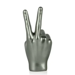 Peace Hand 28cm Anthracite Resin Indoor Sculpture