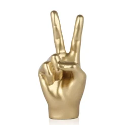 Peace Hand 28cm Gold Resin Indoor Sculpture
