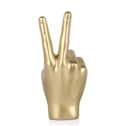 Peace Hand 28cm Gold Resin Indoor Sculpture