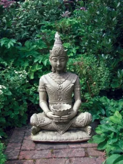 Peaceful Buddha Stone Garden Statue