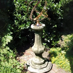 Pedestal Grand Armillary Stone Garden Sundial