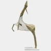 Phantom Deer 200cm Gold Metal Garden Sculpture