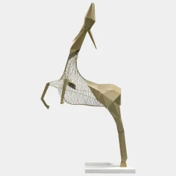 Phantom Deer 250cm Gold Metal Garden Sculpture