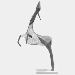 Phantom Deer 250cm Silver Metal Garden Sculpture