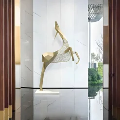 Phantom Deer 250cm Silver Metal Garden Sculpture