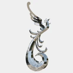 Phoenix Rising 212cm Silver Metal Garden Sculpture