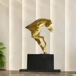 Pixel Horse 250cm Silver Metal Garden Sculpture