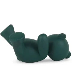 Playful Bear 15cm Green Resin Indoor Sculpture
