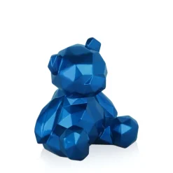 Polygon Bear 20cm Blue Resin Indoor Sculpture