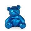 Polygon Bear 30cm Blue Resin Indoor Sculpture