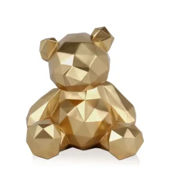 Polygon Bear 30cm Gold Resin Indoor Sculpture