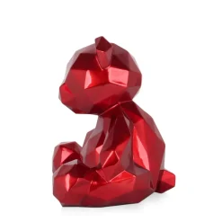Polygon Bear 30cm Red Resin Indoor Sculpture