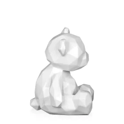 Polygon Bear 20cm White Resin Indoor Sculpture