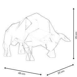 Polygon Bull 25cm Black Resin Indoor Sculpture