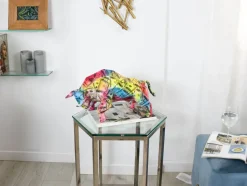 Polygon Bull 25cm Multicoloured Resin Indoor Sculpture