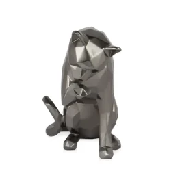 Polygon Cat 24cm Anthracite Resin Indoor Sculpture