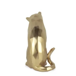Polygon Cat 24cm Gold Resin Indoor Sculpture