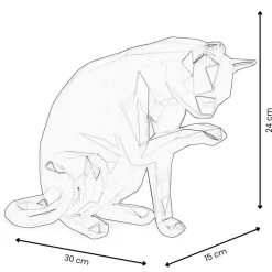 Polygon Cat 24cm Gold Resin Indoor Sculpture