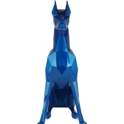 Polygon Doberman 82cm Blue Resin Indoor Sculpture