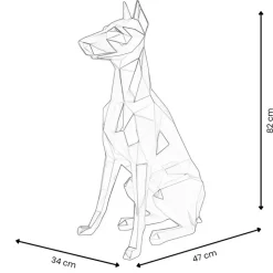Polygon Doberman 82cm Blue Resin Indoor Sculpture