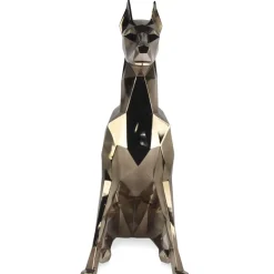 Polygon Doberman 82cm Gold Resin Indoor Sculpture
