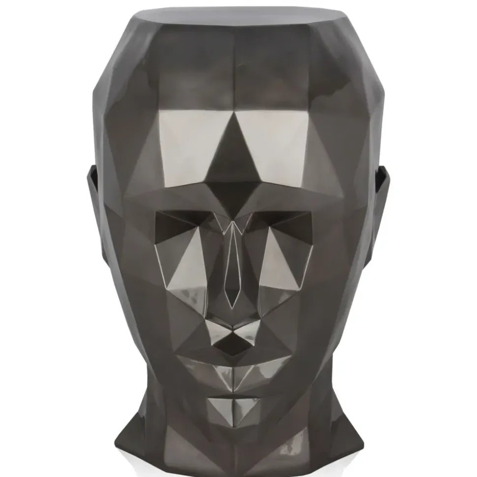 Polygon Female Head 55cm Anthracite Side Table Sculpture