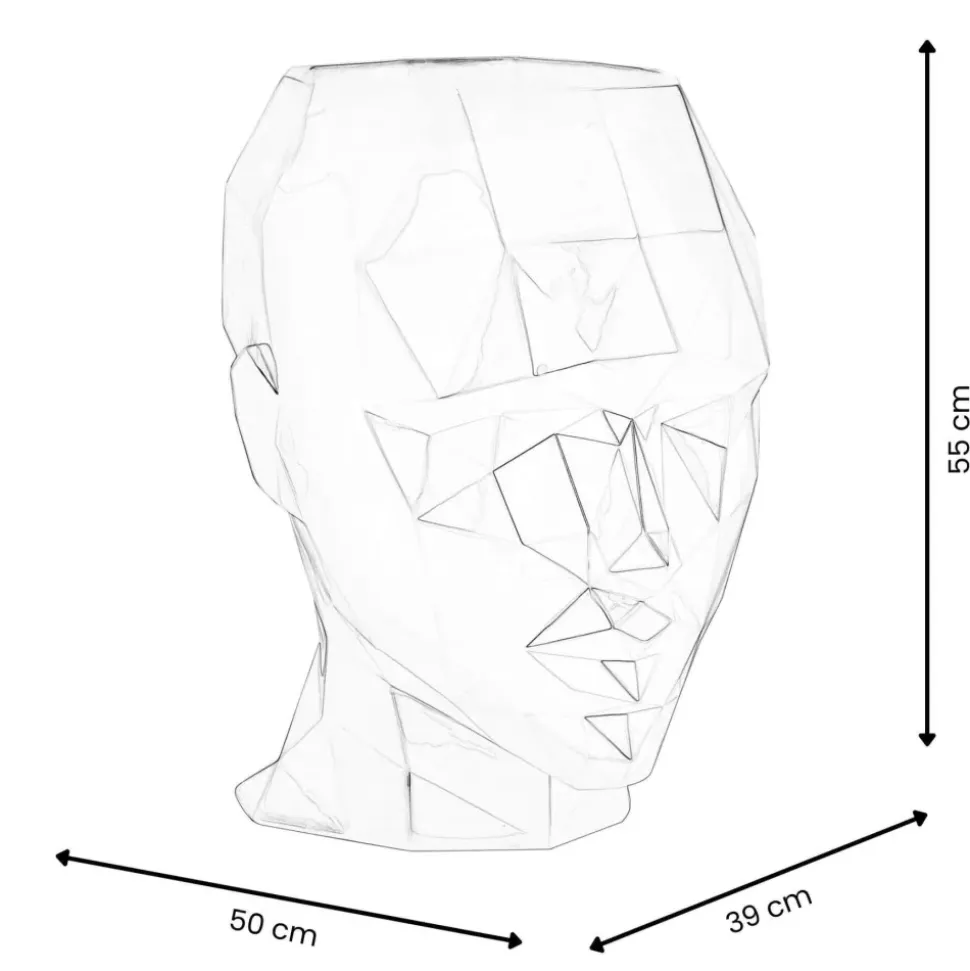 Polygon Female Head 55cm Anthracite Side Table Sculpture