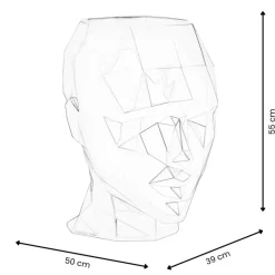 Polygon Female Head 55cm Gold Side Table Sculpture
