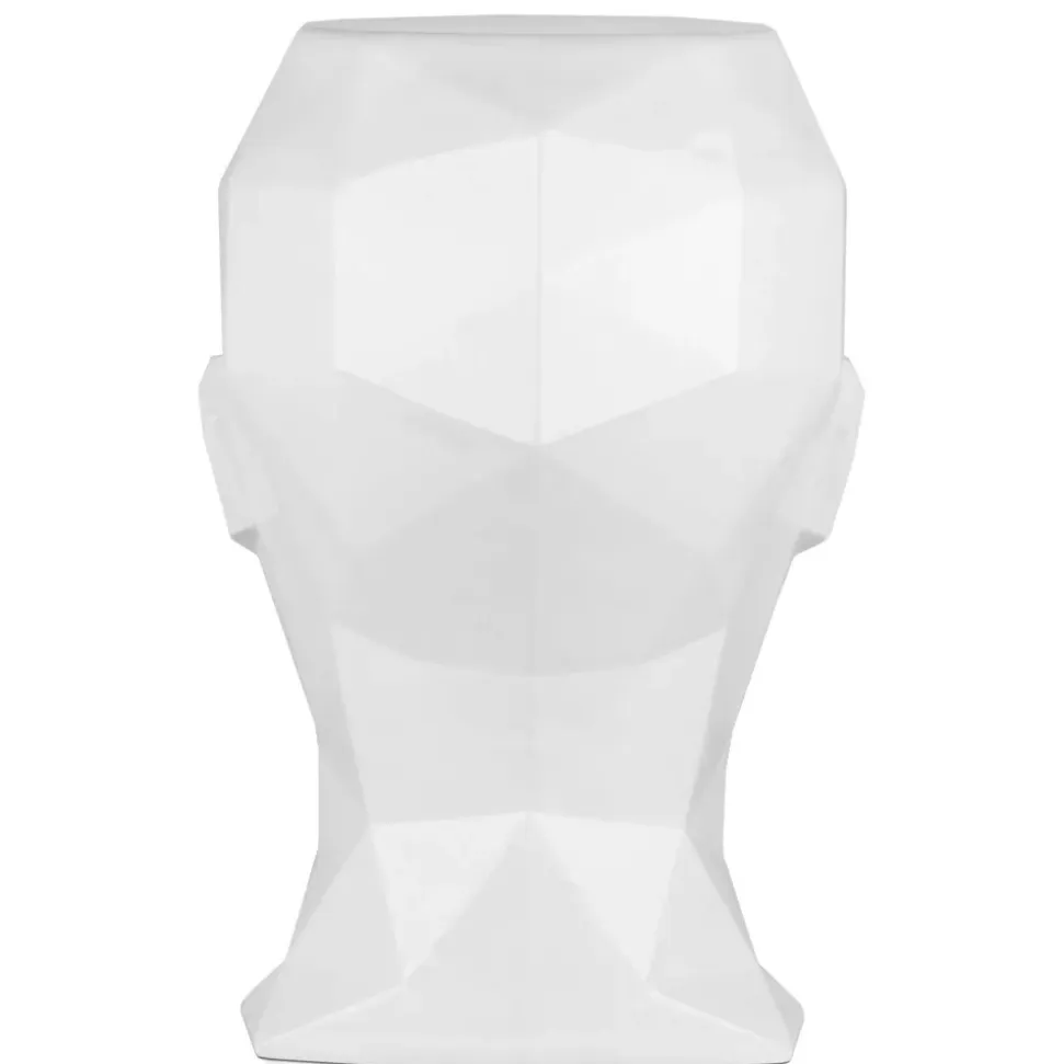 Polygon Female Head 55cm White Side Table Sculpture