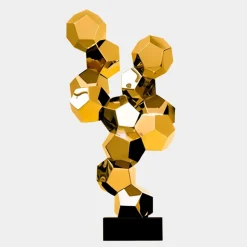 Polygon Fusion 104cm Gold Metal Indoor Sculpture