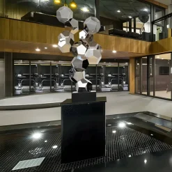 Polygon Fusion 104cm Silver Metal Indoor Sculpture