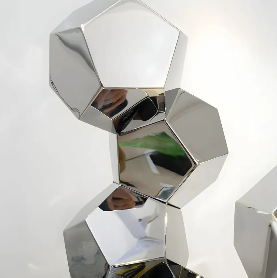 Polygon Fusion 104cm Silver Metal Indoor Sculpture