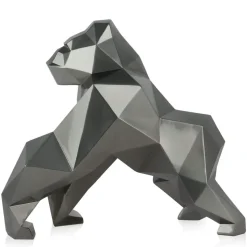 Polygon Gorilla 44cm Anthracite Resin Indoor Sculpture