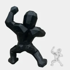 Polygon Gorilla 135cm Black Resin Indoor Sculpture