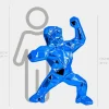 Polygon Gorilla 135cm Blue Resin Indoor Sculpture
