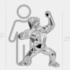 Polygon Gorilla 135cm Chrome Resin Indoor Sculpture
