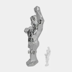 Polygon Gorilla 135cm Chrome Resin Indoor Sculpture