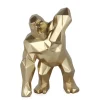 Polygon Gorilla 30cm Gold Resin Indoor Sculpture