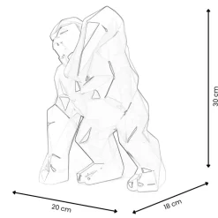Polygon Gorilla 30cm Gold Resin Indoor Sculpture