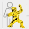 Polygon Gorilla 135cm Gold Resin Indoor Sculpture