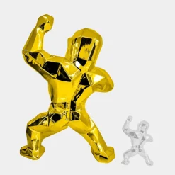Polygon Gorilla 135cm Gold Resin Indoor Sculpture