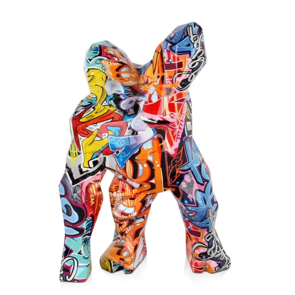 Polygon Gorilla 30cm Graffiti Resin Indoor Sculpture