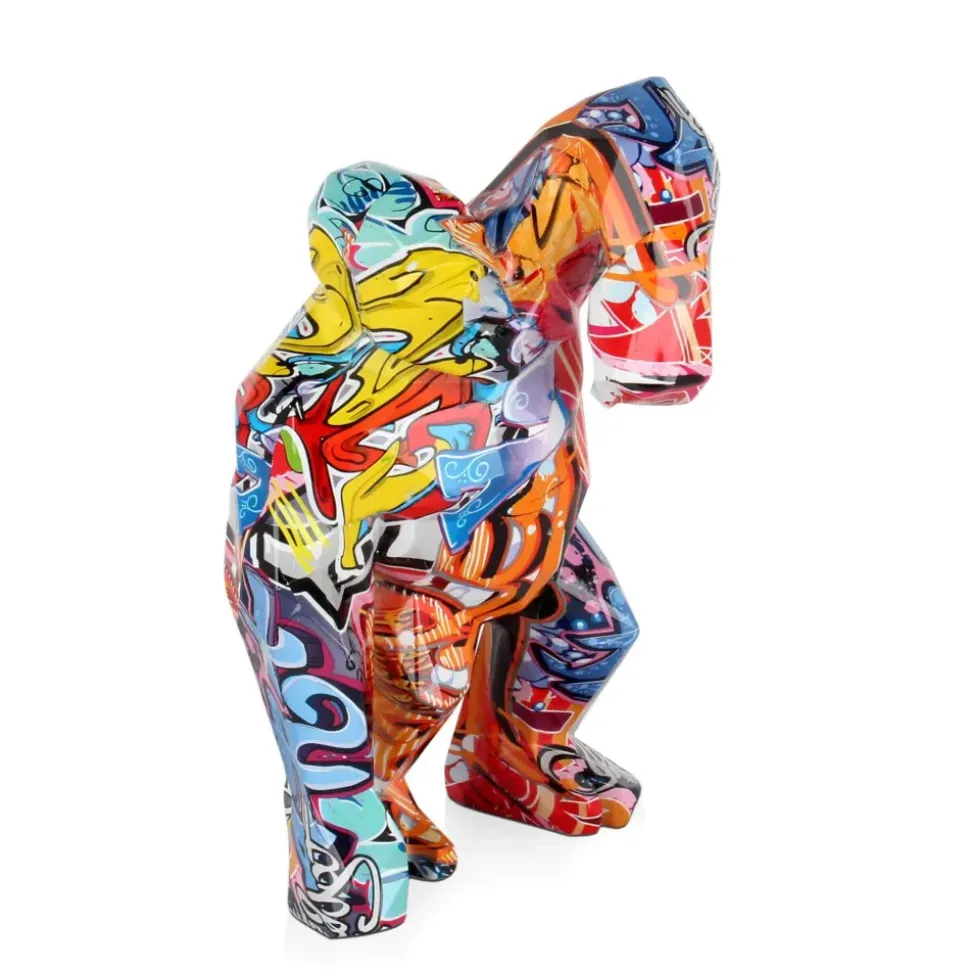 Polygon Gorilla 30cm Graffiti Resin Indoor Sculpture