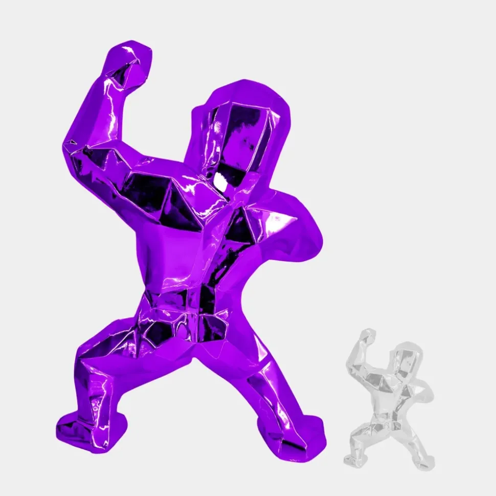 Polygon Gorilla 135cm Purple Resin Indoor Sculpture