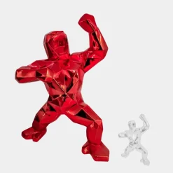 Polygon Gorilla 135cm Red Resin Indoor Sculpture