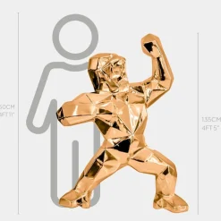 Polygon Gorilla 135cm Rose Gold Resin Indoor Sculpture