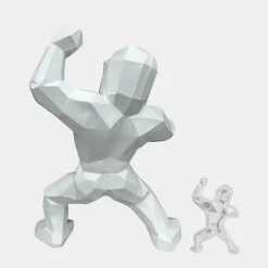 Polygon Gorilla 135cm White Resin Indoor Sculpture