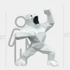Polygon Gorilla 165cm White Resin Indoor Sculpture
