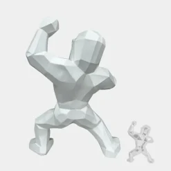 Polygon Gorilla 165cm White Resin Indoor Sculpture