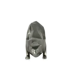 Polygon Leopard 15cm Anthracite Resin Indoor Sculpture